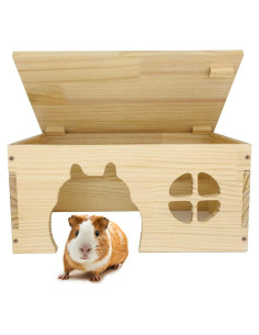 Escondite de Madera CAREUPET para Cobayas y Conejos 39.9x21.8x19.8cm