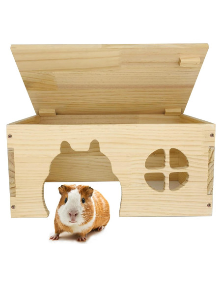 Escondite de Madera CAREUPET para Cobayas y Conejos 39.9x21.8x19.8cm