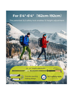 Bastones de Senderismo SOLODOTO 7075 Plegables Ajustables 2PC 2