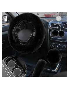 Juego de Accesorios de Coche Fluffy ZXGHIJJ - 6 Piezas Negro