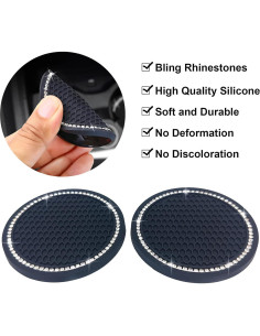 Juego de Accesorios de Coche Fluffy ZXGHIJJ - 6 Piezas Negro 2