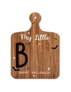 Tarjeta de Hito de Halloween Bebé Madera Personalizable 18x25cm