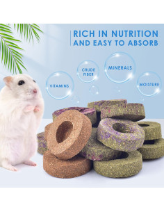 Bissap Juguetes para Roer Conejo 16PCS Pasto Timothy 280g 2