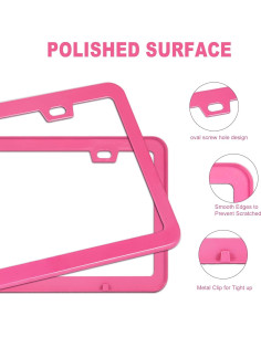 Marco de Placa de Licencia Rosa Carsories Universal 30.99x16cm 2