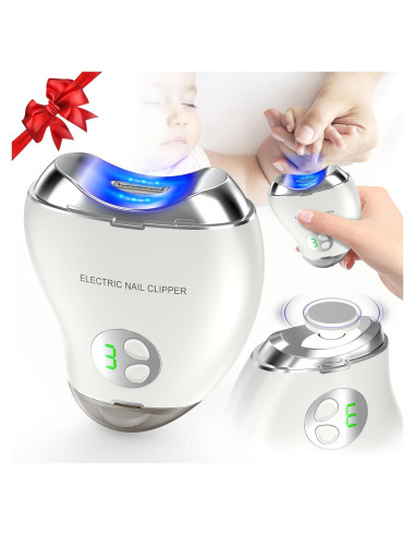 Cortador de Uñas Eléctrico VGVR 2-en-1 con Luz LED y 3 Velocidades