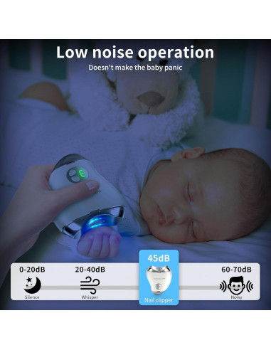 Cortador de Uñas Eléctrico VGVR 2-en-1 con Luz LED y 3 Velocidades