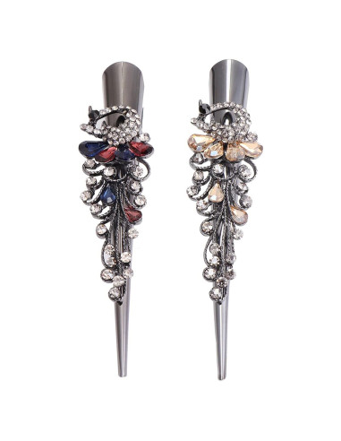 Pinzas para el cabello Lurrose de metal con rhinestones 2PC