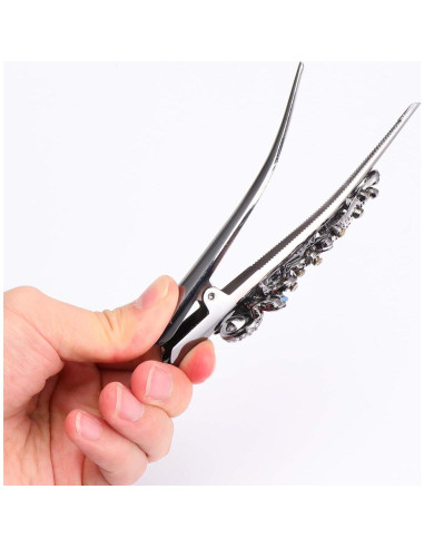 Pinzas para el cabello Lurrose de metal con rhinestones 2PC