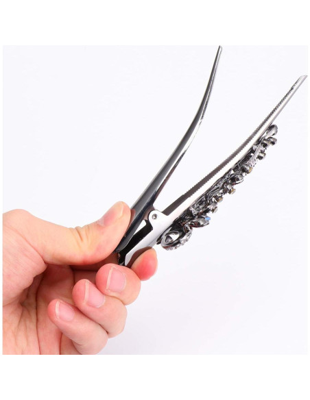 Pinzas para el cabello Lurrose de metal con rhinestones 2PC