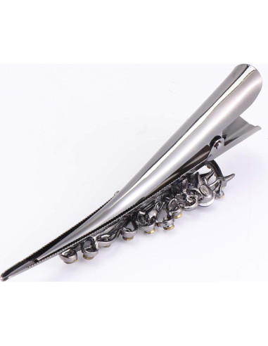 Pinzas para el cabello Lurrose de metal con rhinestones 2PC