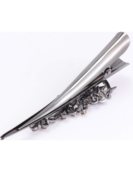 Pinzas para el cabello Lurrose de metal con rhinestones 2PC