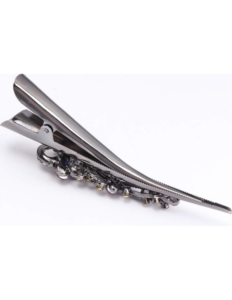 Pinzas para el cabello Lurrose de metal con rhinestones 2PC