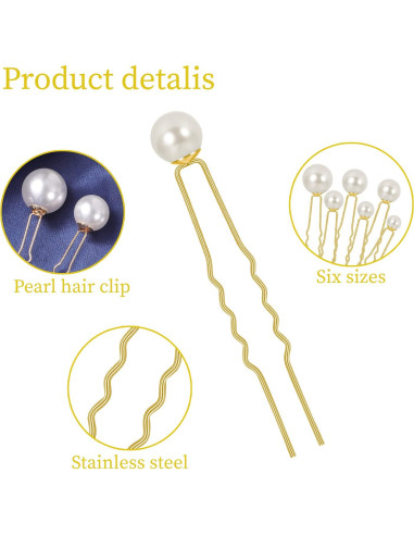 Horquillas de Perlas para el Cabello BESARME - 36 Pcs