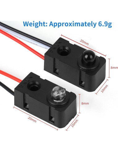 Sensor de Haz Infrarrojo 2PCS Ransanx 5MM 1M DC5V