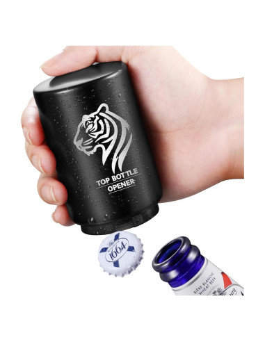 Abrebotellas Automático Acero Inoxidable Negro Tigre 116g