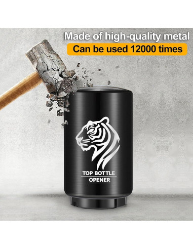 Abrebotellas Automático Acero Inoxidable Negro Tigre 116g