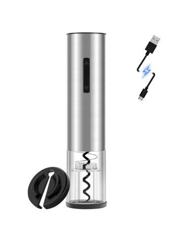 Abridor de Vino Eléctrico QIKPCK Recargable USB-C Acero Inoxidable
