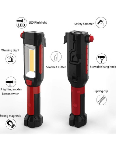 Herramienta de Emergencia 9-en-1 Maksone con Linterna LED