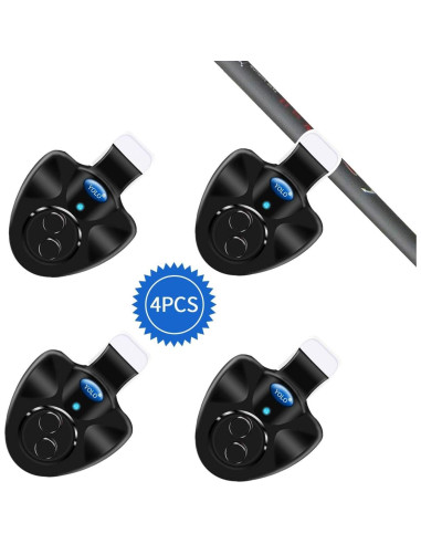 4 Bombillas LED de Alarma Sonora para Pesca Wingsflying