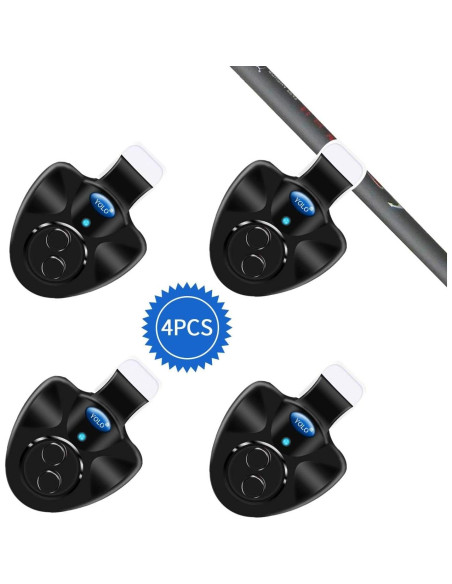 4 Bombillas LED de Alarma Sonora para Pesca Wingsflying