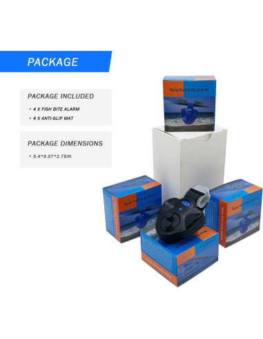 4 Bombillas LED de Alarma Sonora para Pesca Wingsflying