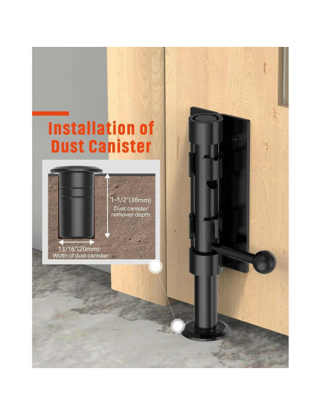 Cerradura deslizante de acero inoxidable Mbotnee 15.24 cm negra