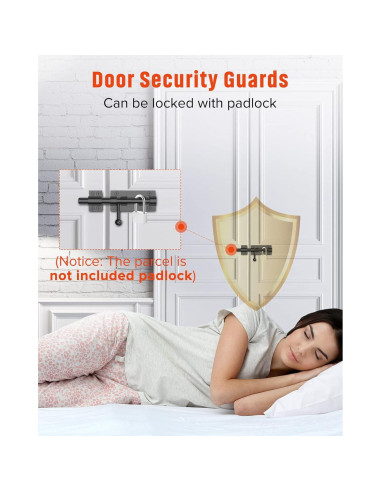 Cerradura deslizante de acero inoxidable Mbotnee 15.24 cm negra