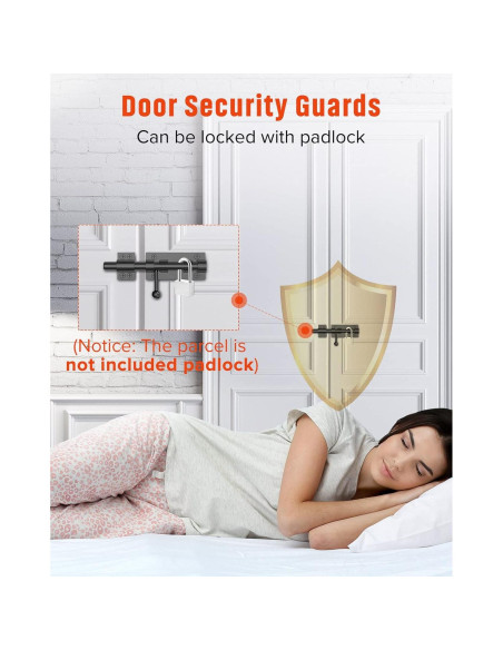 Cerradura deslizante de acero inoxidable Mbotnee 15.24 cm negra