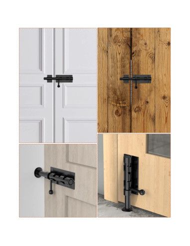 Cerradura deslizante de acero inoxidable Mbotnee 15.24 cm negra