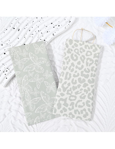 Estuche Suave para Gafas PU 2 Piezas Mujeres Leopardo y Mariposa