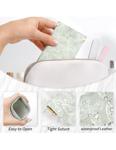 Estuche Suave para Gafas PU 2 Piezas Mujeres Leopardo y Mariposa