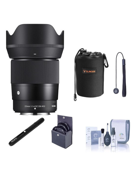 Lente Sigma 23mm f/1.4 DC DN para Fujifilm X + Kit de Filtros