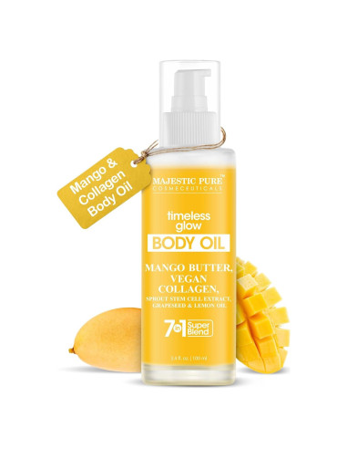 Aceite Corporal Majestic Pure Timeless Glow 100ml - Colágeno Vegano y Aceite de Semilla de Uva