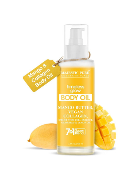 Aceite Corporal Majestic Pure Timeless Glow 100ml - Colágeno Vegano y Aceite de Semilla de Uva