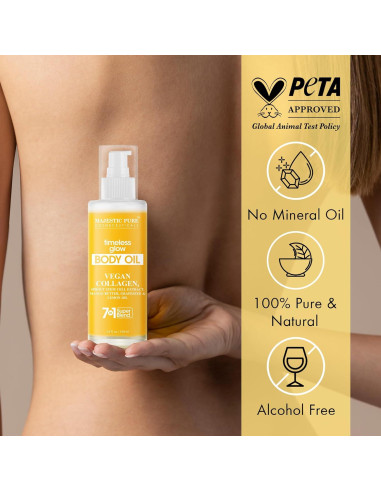 Aceite Corporal Majestic Pure Timeless Glow 100ml - Colágeno Vegano y Aceite de Semilla de Uva