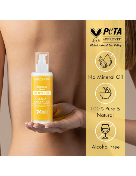 Aceite Corporal Majestic Pure Timeless Glow 100ml - Colágeno Vegano y Aceite de Semilla de Uva