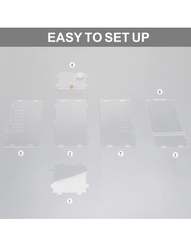 Terrario Acrílico AIICIOO 10.16x10.16x20.32 cm para Reptiles