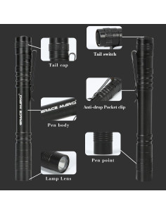 Juego de 5 Linternas LED Bolígrafo Grace Marci 1000 Lúmenes 2