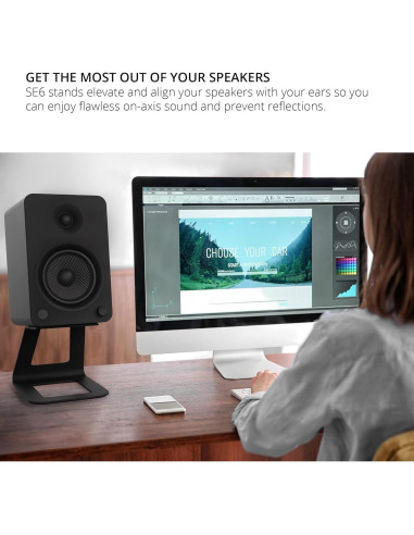 Soportes Elevados para Altavoces Kanto SE6 - 17.5 cm, 10 kg, Negro