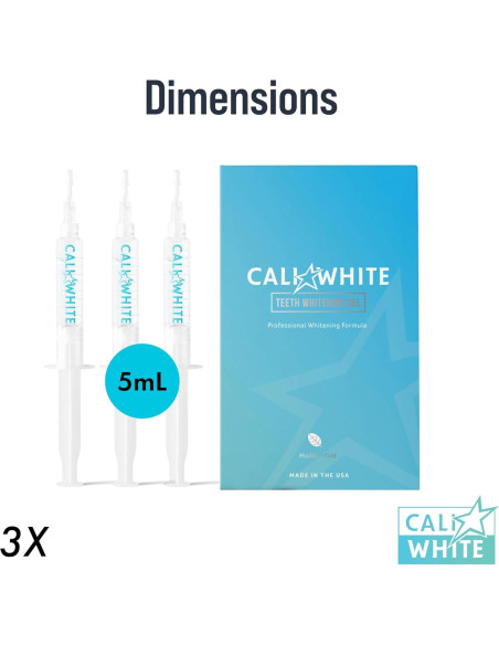 Recargas Gel Blanqueador Dental Cali White 3 x 5 ml 35% Peróxido