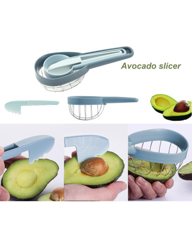 Cortador 3 en 1 FAMMOM de Aguacate y Kiwi Acero Inoxidable