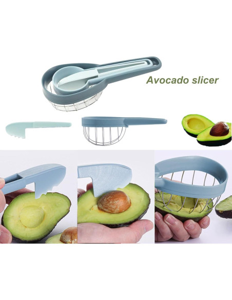 Cortador 3 en 1 FAMMOM de Aguacate y Kiwi Acero Inoxidable