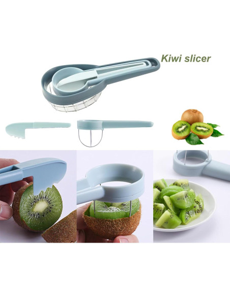 Cortador 3 en 1 FAMMOM de Aguacate y Kiwi Acero Inoxidable