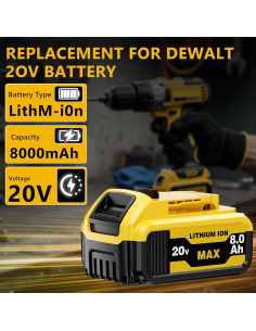 Batería de Reemplazo Dewalt DCB206 20V 8.0Ah 2Pack 2