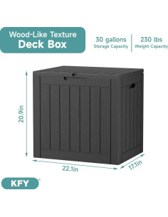 Caja de Almacenamiento Impermeable KFY 30 Galones Negra 2