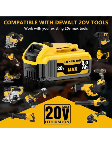 Batería de Reemplazo Dewalt DCB206 20V 8.0Ah 2Pack