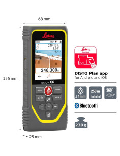 Medidor de Distancia Láser Leica DISTO X6 243.84m Bluetooth 2