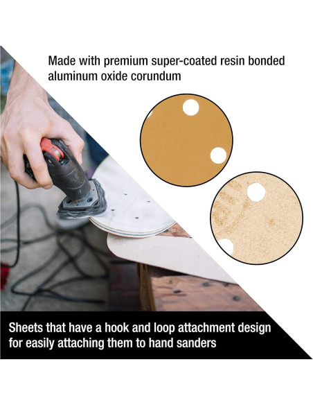 Hojas de Lijado Triangulares Dura-Gold 400 Granos - Caja de 20