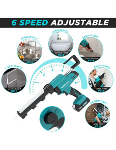 Pistola de Calafateo Inalámbrica ONEMANA 20V 6500N 10oz 2