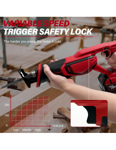 Sierra Recíproca Inalámbrica RAYLEEY 3500 RPM 25 cm